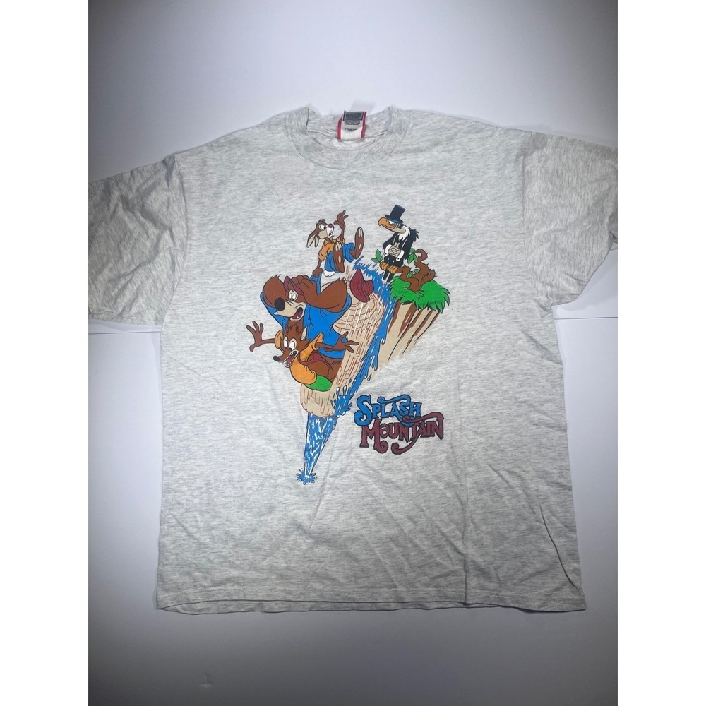 Disney Designs T-Shirt Unisex L/XL Gray Splash Mountain Vintage 90s Graphic
